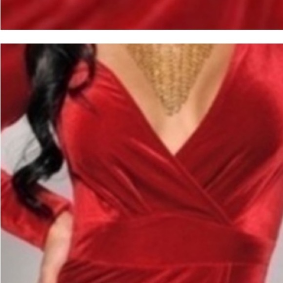 Dress NWOT M Rich Red/Burgundy Velvet Hot Miami Styles - Picture 3 of 14